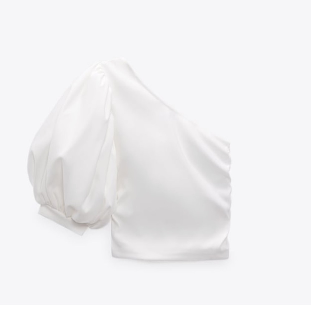Zara NWT asymmetric ruched top